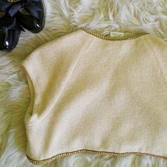 ✨ABS BY ALLEN SCHWARTZ Rhinestone Cashmere Shrug - Picture 5 of 5